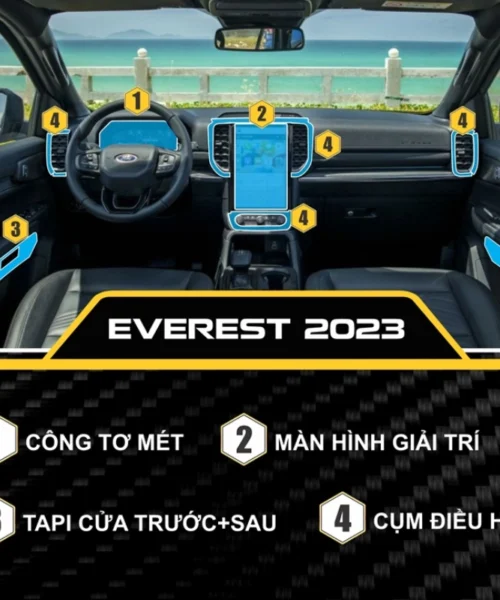 Dán PPF nội thất Ford Everest chống trầy xước tối ưu 1