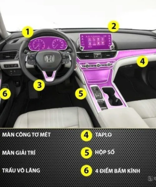 Dán Ppf Nội Thất Honda Accord Bảo Vệ Chi Tiết Khỏi Trầy 6
