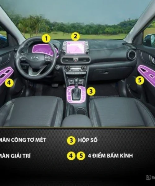 Dán ppf nội thất Hyundai Kona bảo vệ chống trầy hiệu quả 5