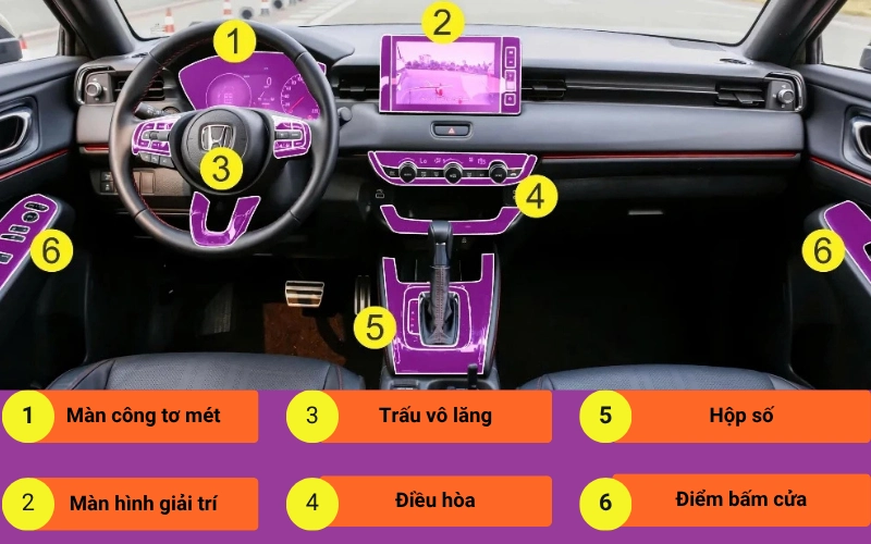 Dán Ppf Nội Thất Honda Hrv - Bản L,Rs