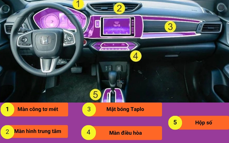 Những Vị Trí Nên Ưu Tiên Dán Ppf Nội Thất Honda Brv