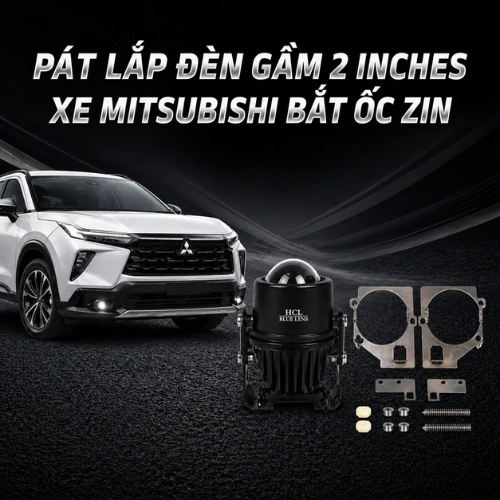 Pát lắp đèn gầm 2 inches xe Mitsubishi 4